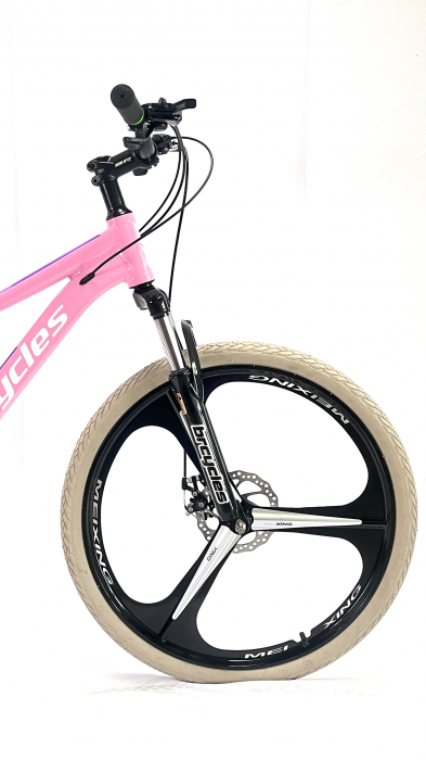 Bicicleta MTB 26″ BR Tornado, cadru Aluminiu, 21 viteze, Roti magnesium cu Shimano, Roz [5]