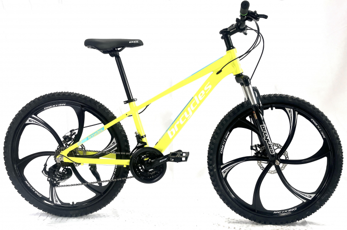 Bicicleta MTB 24″ BR Tornado, cadru Aluminiu, 21 viteze, Roti magnesium cu Shimano, Verde [2]