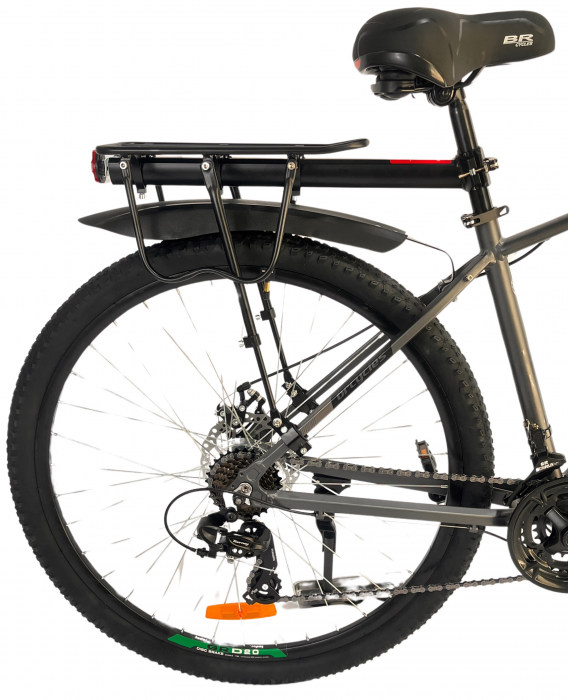 Bicicleta MTB 29″ BR Tornado Trekking cu Carrier, cadru Aluminiu, 21 viteze, cu Shimano, Gri [5]