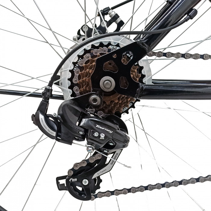 Bicicleta MTB 29"  TG Carrier, cadru otel 17', manete secventiale, frane disc, 21 viteze, negru/argintiu SHIMANO [6]