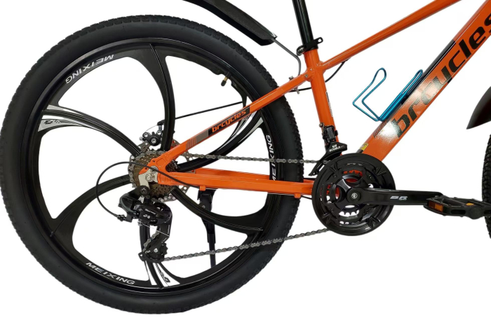 Bicicleta MTB-HT 26" BR Tornado , cadru aluminiu  13', manete secventiale, frane disc, 21 viteze, PORTOCALIE [2]
