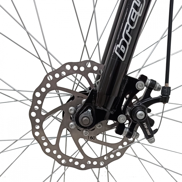 Bicicleta MTB-HT 29" TG Carrier, cadru otel 17', manete secventiale, frane disc, 21 viteze, alb/negru SHIMANO [9]