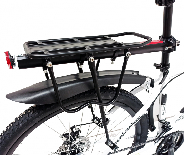 Bicicleta MTB-HT 29" TG Carrier, cadru otel 17', manete secventiale, frane disc, 21 viteze, alb/negru SHIMANO [7]