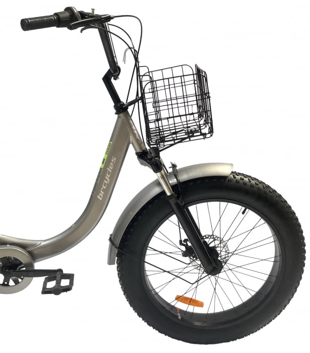 Tricicleta adulti,Fat cauciuc cu cos 24 inch Gri [3]