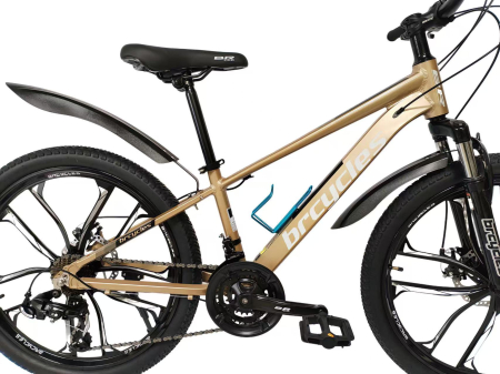 Bicicleta MTB 24″ A2404, cadru OTEL, 21 viteze, Roti magnesium cu Shimano, GOLD [5]