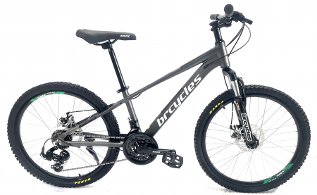 Bicicleta MTB 24'' Cadru din Aluminiu - Bicicleta MTB 24″ BR Tornado , cadru Aluminiu 14″ ,21 viteze, Shimano ,Gri