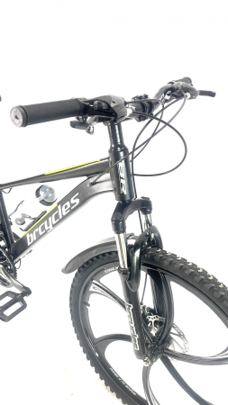 Bicicleta MTB 24″ BR Tornado, cadru Aluminiu, 21 viteze, Roti magnesium cu Shimano, Negru [2]