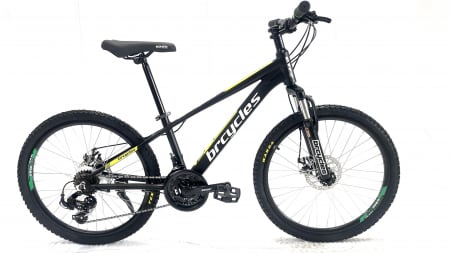 Bicicleta MTB 24'' Cadru din Aluminiu - Bicicleta MTB 24″ BR Tornado , cadru Aluminiu  ,21 viteze, Shimano ,Negru