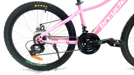 Bicicleta MTB 24″ BR Tsunami , cadru otel ,21 viteze, Shimano  Roz [4]