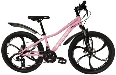 Biciclete - Bicicleta MTB 24″ S2403, cadru OTEL, 21 viteze, Roti magnesium cu Shimano, Roz