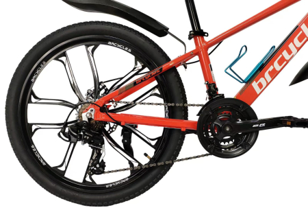 Bicicleta MTB 24″ A2404, cadru OTEL, 21 viteze, Roti magnesium cu Shimano, ROSU [3]