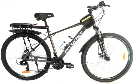 Bicicleta MTB 29″ BR , cadru Aluminiu - Bicicleta MTB 29″ BR Tornado Trekking cu Carrier, cadru Aluminiu, 21 viteze, cu Shimano, Gri