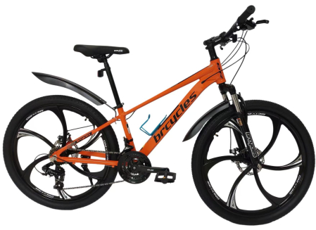 Bicicleta MTB 26'' Cadru din Aluminiu - Bicicleta MTB-HT 26" BR Tornado , cadru aluminiu  13', manete secventiale, frane disc, 21 viteze, PORTOCALIE