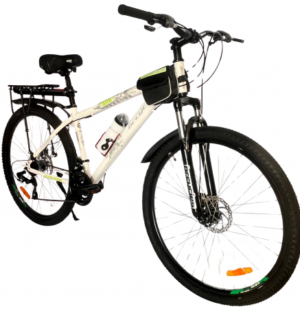 Bicicleta MTB-HT 29" TG Carrier, cadru otel 17', manete secventiale, frane disc, 21 viteze, alb/negru SHIMANO Bicicleta MTB 29'' Cadru din Otel - Bicicleta MTB-HT 29" TG Carrier, cadru otel 17', manete secventiale, frane disc, 21 viteze, alb/negru SHIMANO