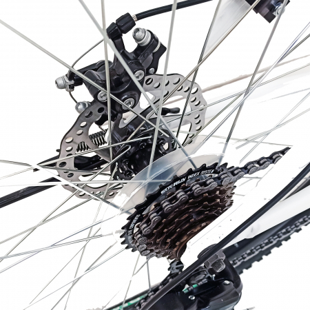 Bicicleta MTB-HT 29" TG Carrier, cadru otel 17', manete secventiale, frane disc, 21 viteze, alb/negru SHIMANO [11]