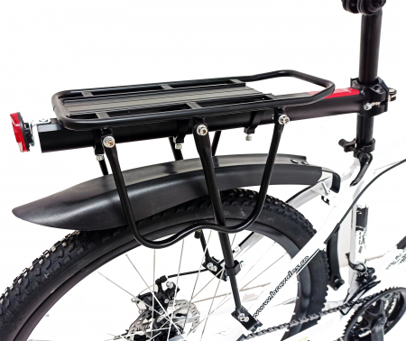 Bicicleta MTB-HT 29" TG Carrier, cadru otel 17', manete secventiale, frane disc, 21 viteze, alb/negru SHIMANO [6]