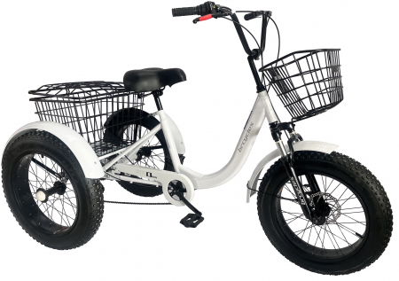 Tricicleta adulti 20 inch and 24 inch - Tricicleta adulti,Fat cauciuc cu cos 20 inch Alb