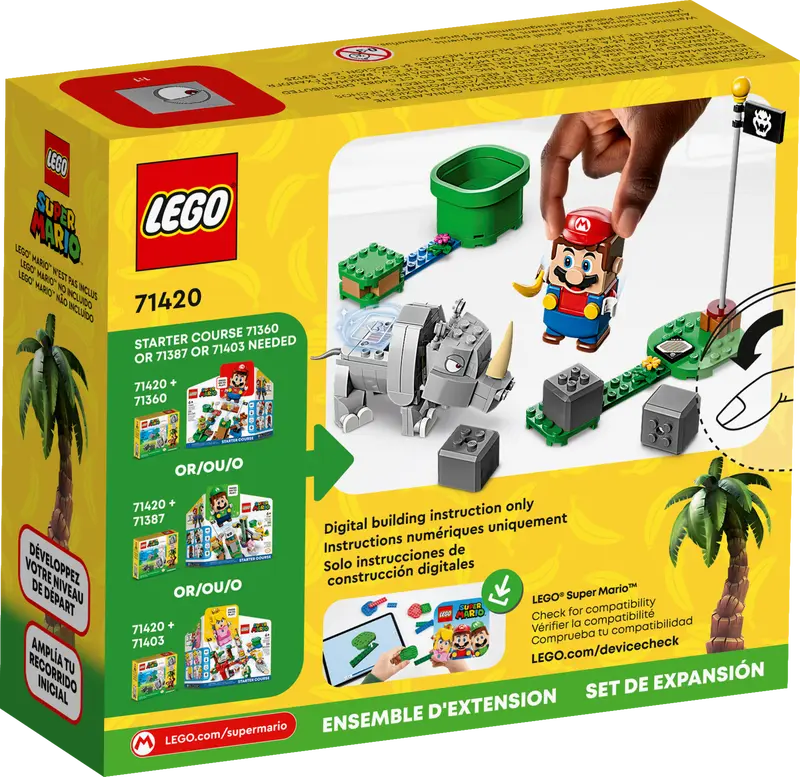 LEGO® Super Mario - Set de extindere - Rinocerul Rambi 71420, 106 piese [2]