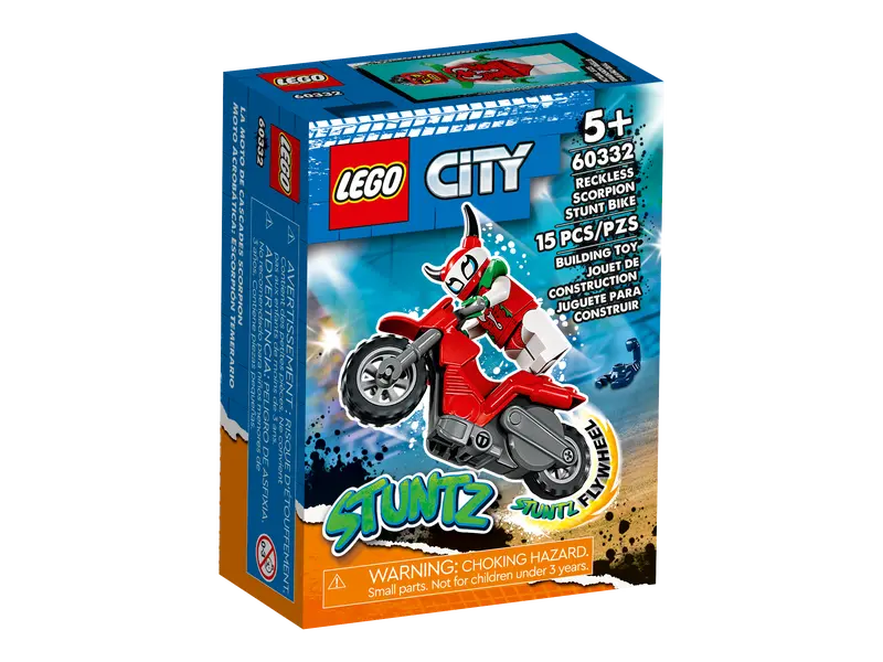 Seturi Resigilate - LEGO® City - Motocicleta de cascadorii scorpion salbatic 60332, 15 piese