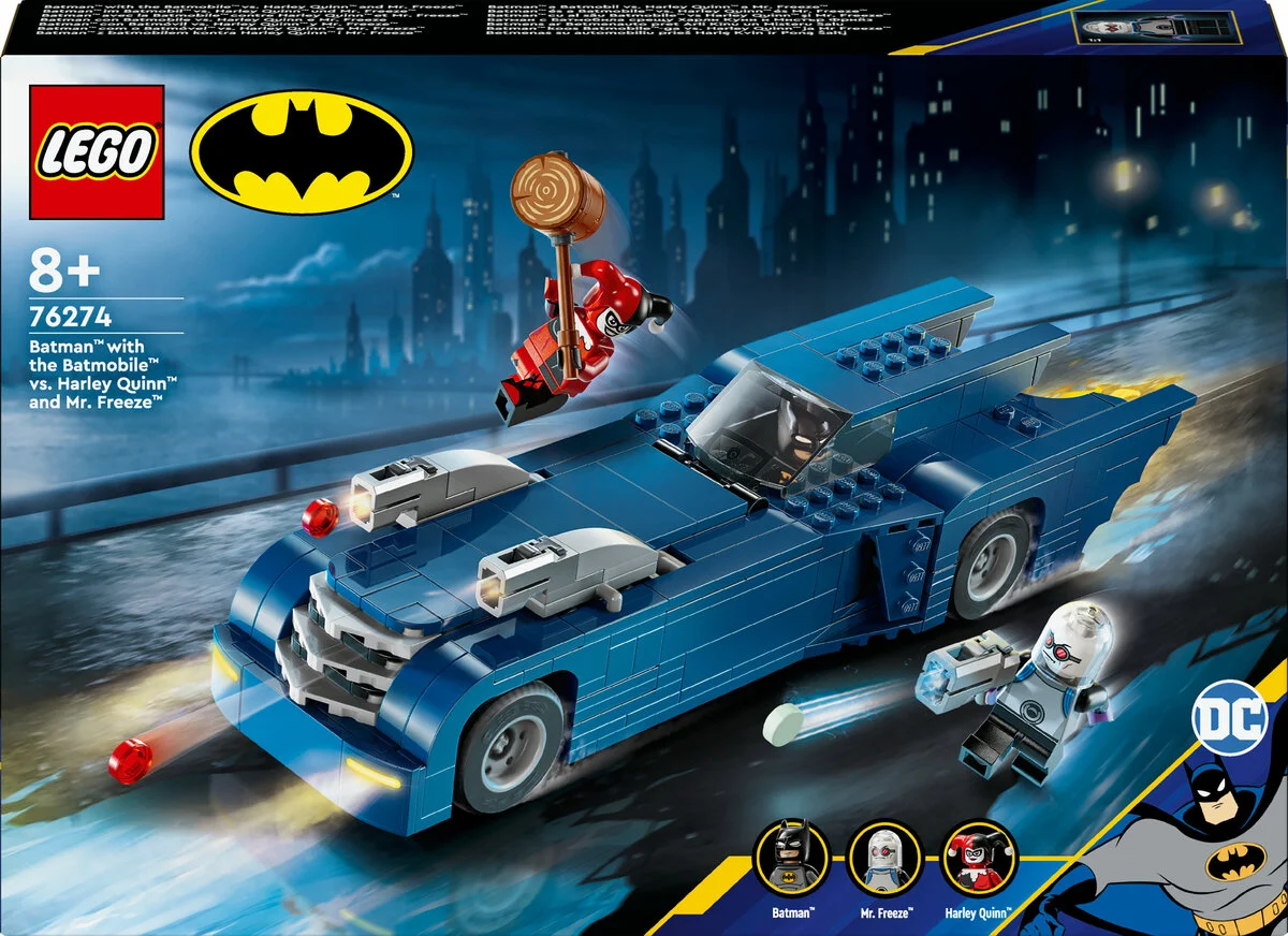LEGO DC Super Heroes - LEGO® DC - Batman™ cu al sau Batmobile™ vs Harley Quinn™ si Mr. Freeze™ 76274, 435 piese