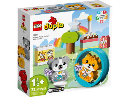LEGO DUPLO - LEGO® DUPLO® - Primul meu catelus si primul meu pisoi cu sunete 10977, 22 piese