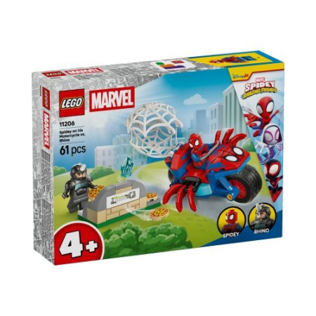 LEGO Marvel Super Heroes - LEGO Marvel - Spidey vs Rhino pe Motocicleta 11206