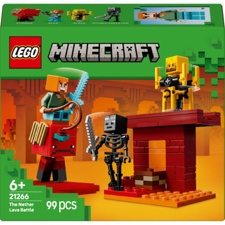 LEGO Minecraft - LEGO® Minecraft™ - Batalie deasupra lavei in Nether 21266, 99 piese