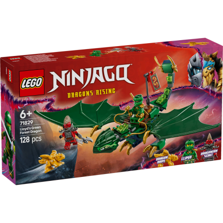 LEGO Ninjago - LEGO® Ninjago™ - Dragonul Padure Verde al lui Lloyd 71829, 128 piese