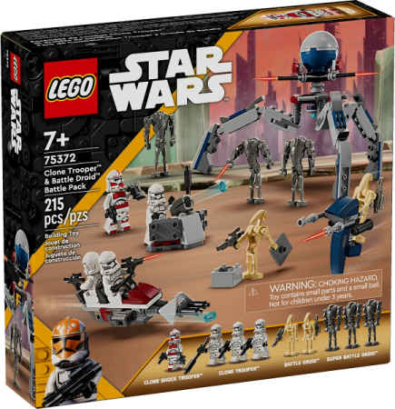 LEGO Star Wars - LEGO® Star Wars™ - Pachet de lupta Clone Trooper™ si droid de lupta 75372, 215 piese