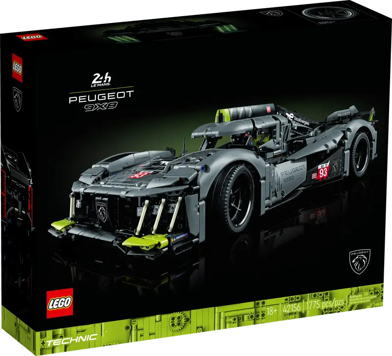 LEGO Technic - LEGO® Technic - PEUGEOT 9X8 24H Le Mans Hybrid Hypercar 42156, 1775 piese