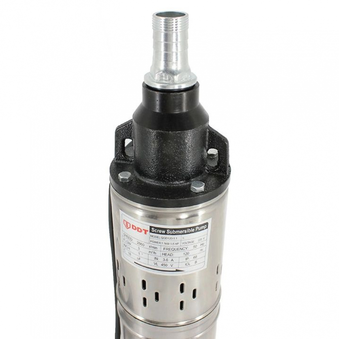 Búvárszivattyú, DDT, QGD120 Rozsdamentes acél, 1,1 kW, 50 l/perc, 10 m tápkábel [2]