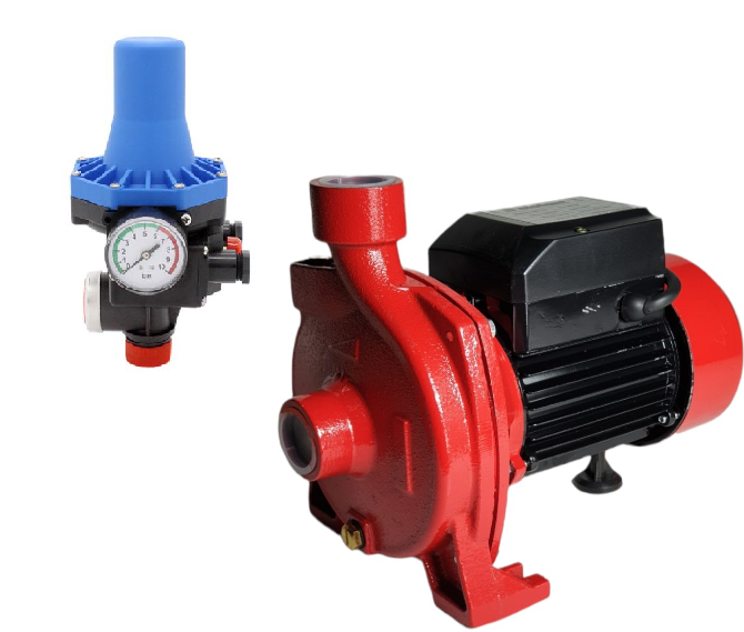 Centrifugális felületi szivattyú, 0,5 kW, 4,8 m³/h, 1" csatlakozás, kisülési magasság 20 m, Cpm130 + Automatikus nyomásszabályozás EPC-3 [1]