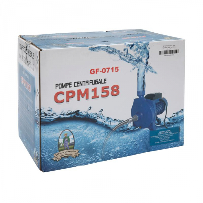 CPM158 felszíni vízszivattyú (Large Lazio) 750 W, 2850 rpm, szívás 9 m, kisülés 30 m + EPC-3 automatikus présvezérlés [6]