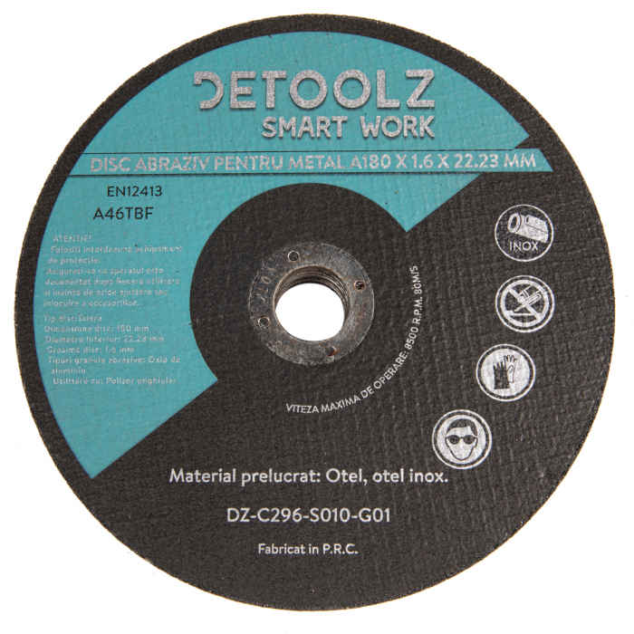 Csiszolótárcsa-készlet fémhez, 180 mm (10/készlet) [2]
