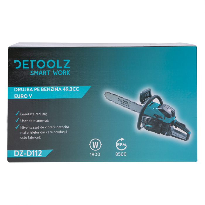 Detoolz DZ-D112 Euro V benzines láncfűrész, 49,3 CC, 2,58 LE, penge 40 cm [8]