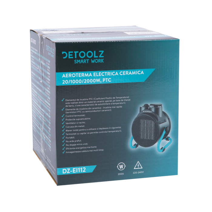 Detoolz elektromos kerámia fűtés 20/1000/2000W, PTC [7]