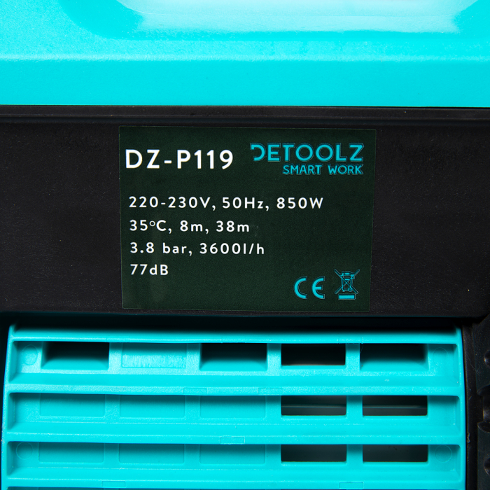 Detoolz medence szivattyú 850W 3600l / óra, szívás 8 m, ürítés 38 m [12]