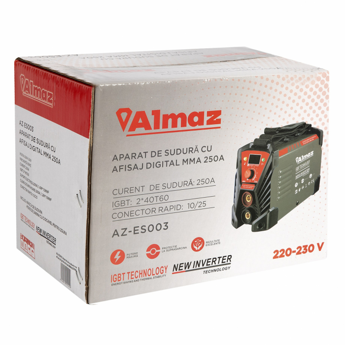 Digitális hegesztőgép Almaz AZ-ES003 MMA 250, 250 A, 1,6 - 5,0 mm [7]