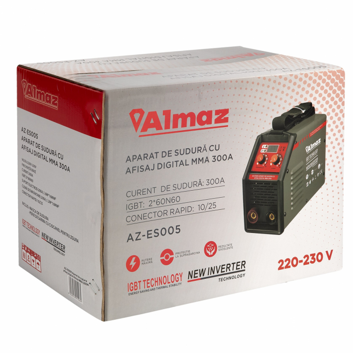Digitális hegesztőgép Almaz AZ-ES005 MMA 300, 300 A, 1,6 - 5,0 mm [8]