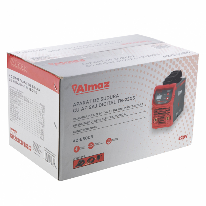 Digitális hegesztőgép Almaz AZ-ES006 TB-250S, 180 A, 1,6 - 5,0 mm [6]