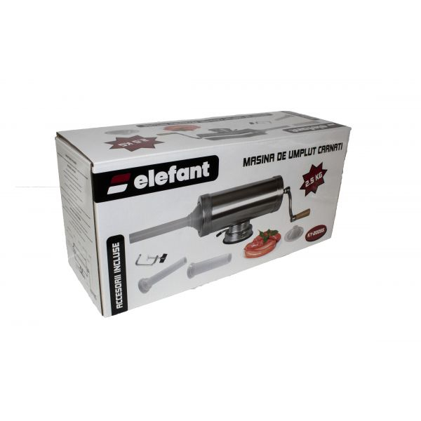 Elefántkolbász töltőanyag KY-2005S, 2.5 kg, ROZSDAMENTES ÉLELMISZERBEVONAT, Vízszintes+ 3 tölcsér [5]