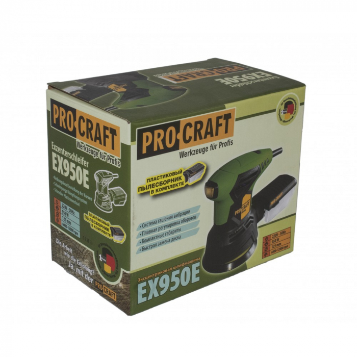 Excentrikus csiszológép ProCraft EX950E, 950 W, 12000 ford./perc, Ø125 mm [4]