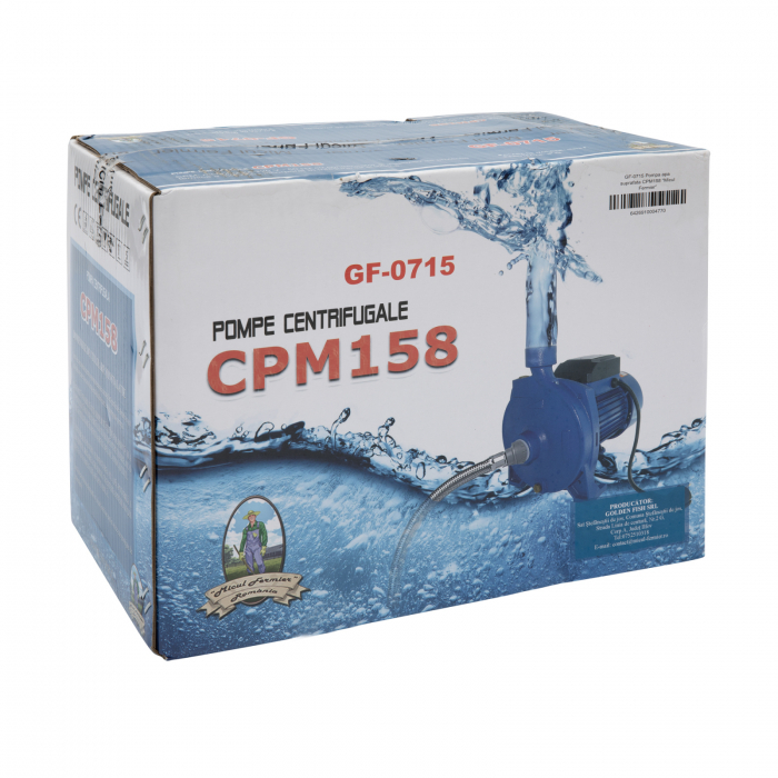 Felszíni vízszivattyú DRK CPM158 (Large Lazio) 750 W, 2850 rpm, szívás 9 m, kisülés 36 m [3]