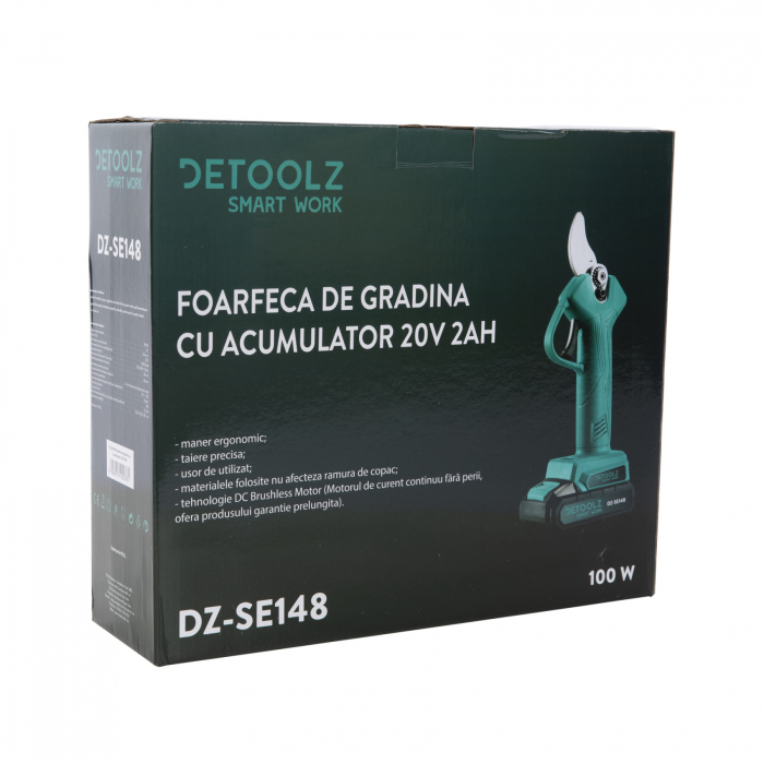 Kerti olló Detoolz 20V 2Ah akkumulátorral [10]