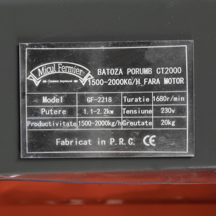 Kisgazda CT2000 kukoricapálca 1500-2000kg/h motor nélkül [5]