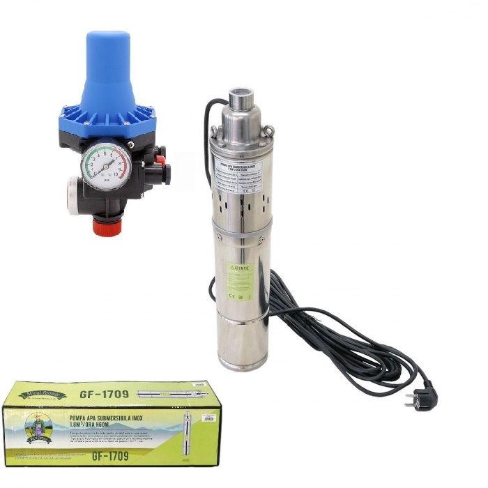 Merülő vízszivattyú Small Farmer rozsdamentes acél snec4SK-100, 790W, 60m, 1.8 mc + Automatikus présvezérlés EPC-3 [1]