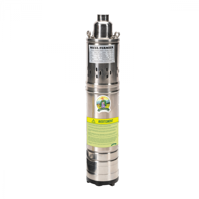Micul Fermier QGD Professional Mély szivattyú, Teljesítmény 1100 W, Ürítési magasság 120 m, Áramlás 3000 L / H, 100% réz, 12 cm átmérő [2]