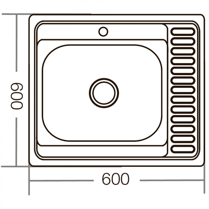 Mixxus rozsdamentes acél konyhai mosogató, Z6060R-06-160MD, Mikro dekoráció, 60 x 60 cm [4]