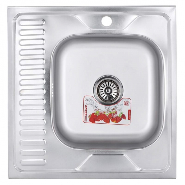 Mixxus rozsdamentes acél konyhai mosogató, Z6060R-08-180E, szatén, 60 x 60 cm [1]