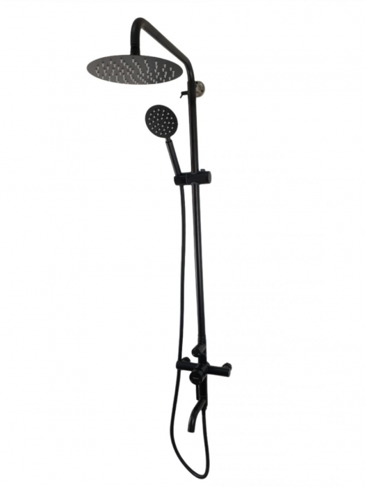 Mixxus SUS-009-J BLACK zuhanyoszlop, 120 cm + akkumulátor és körte, egyetlen vezérlés, rugalmas tömlő [4]